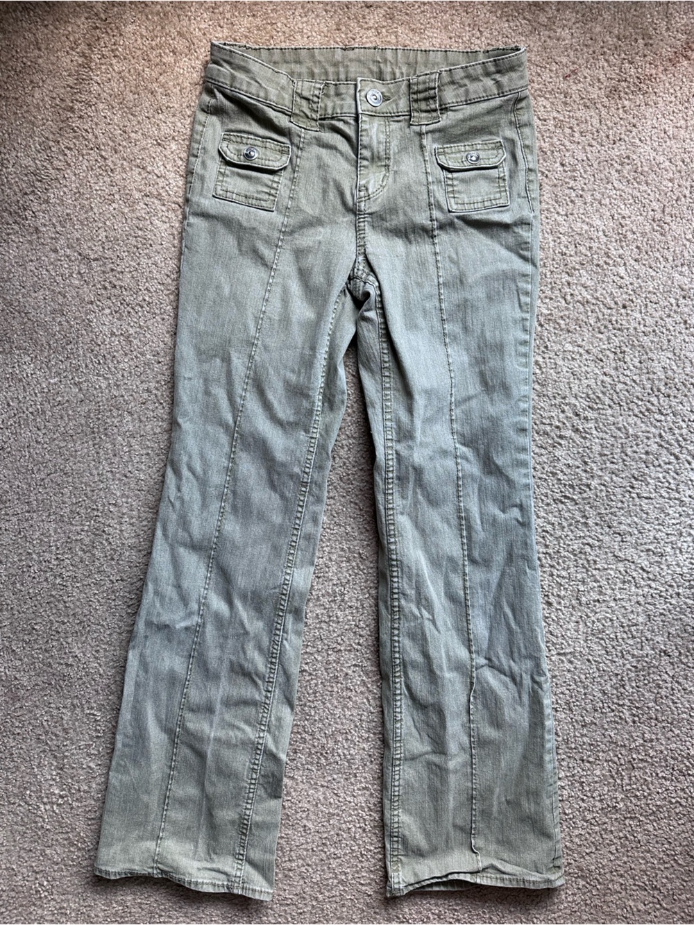 H&M Divided Olive Green Flare Leg Jeans